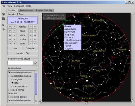 Beta The Interactive Night Sky Map simulates the sky above Republic of Singapore on a date of your choice. . Interactive night sky map